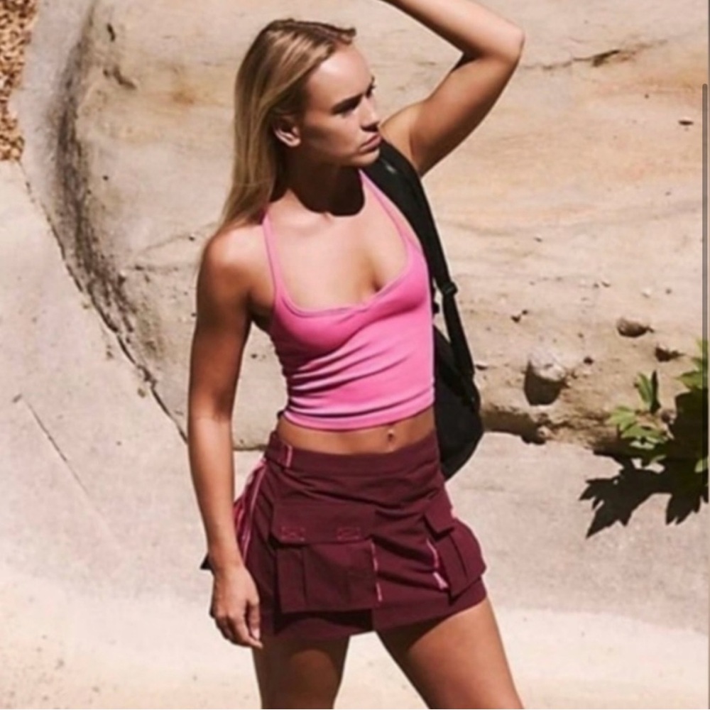 FP Movement by Free People - Great Outdoors Skort, Burgundy/Pink, Large NWOT
